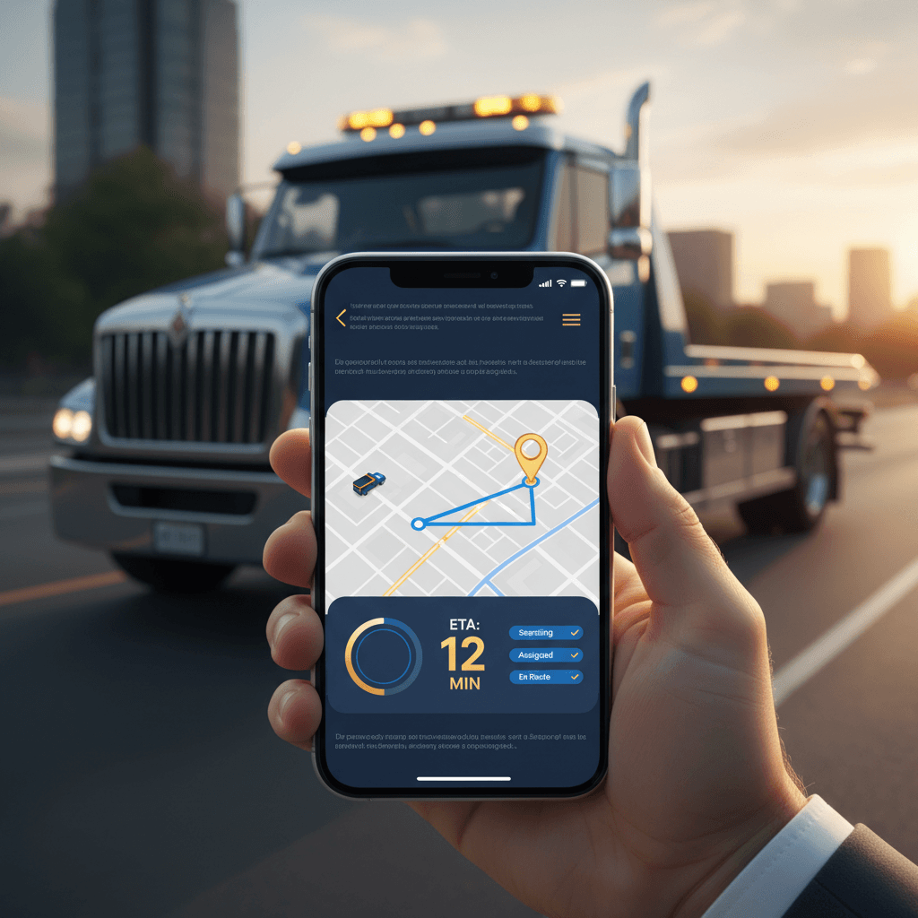 Application de dépannage professionnel en main avec suivi GPS du remorqueur en temps réel