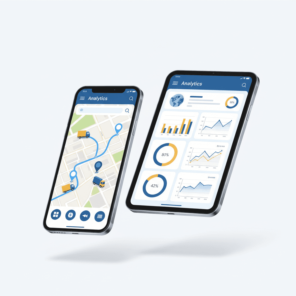Application mobile de dépannage professionnel avec suivi GPS et tableau de bord