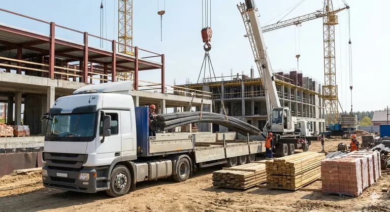 Livraison de matériel de chantier sur site